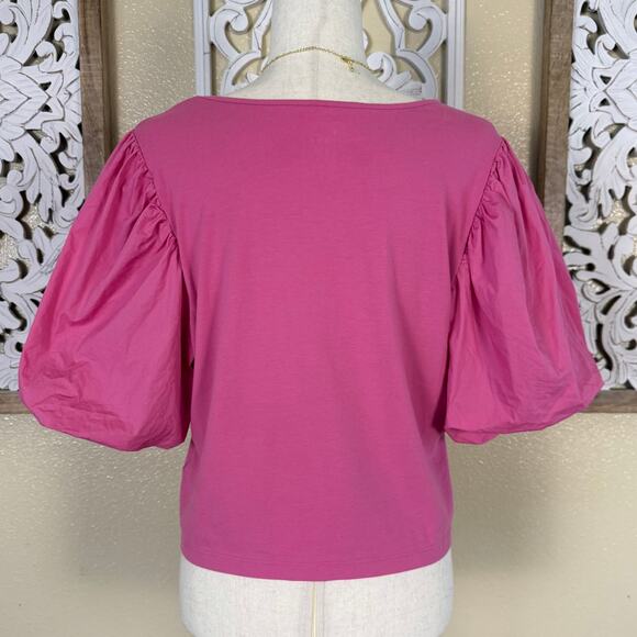 A New Day | Bubble Gum Pink Balloon Sleeve Size Large Blouse - Picture 4 of 6